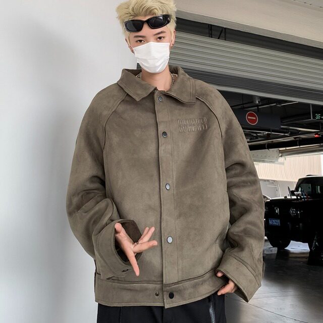 美式复古麂皮夹克外套男宽松秋冬慵懒中性风棒球服上衣W5993-P87,男装夹克,星座412-3