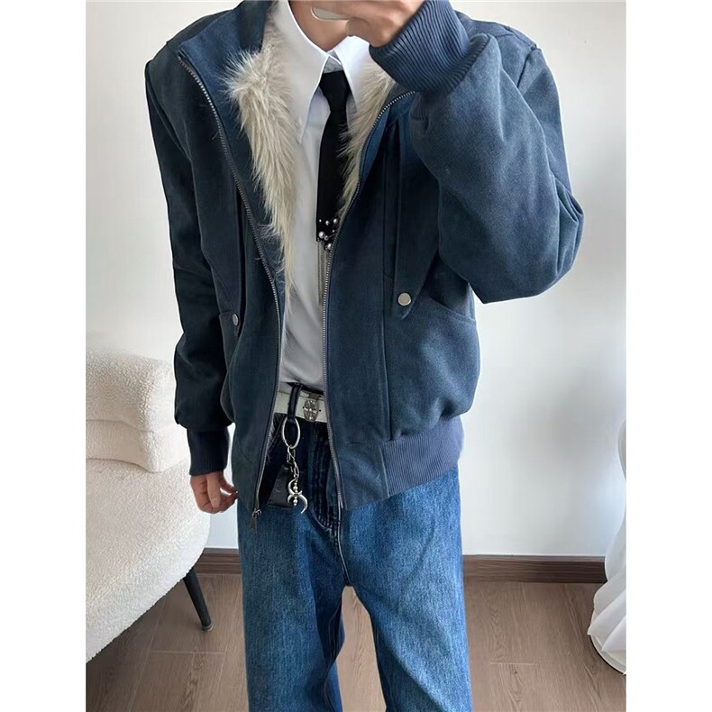 冬季战马座山雕夹克棉服男女加厚保暖宽松美式帆布解构可拆帽棉服图片