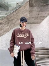 2021冬款加绒卫衣，女装卫衣/绒衫，简蔻