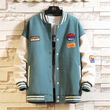 2024春季新款拼接呢料大码休闲boy砖墙挂拍贴布标棒球服J6720-P85，男装夹克，电商A082