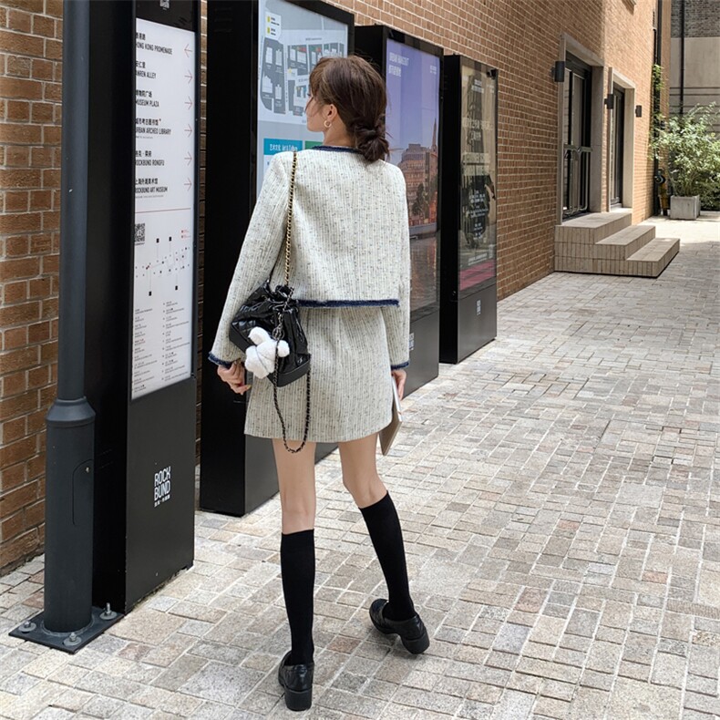 小香风外套短裙两件套女春季2025设计感高级感小个子套装,女装套装/套裙,慧尚依恋