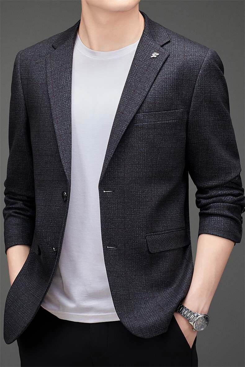 DJ3076钱塘2020-3中年男士商务休闲简约时尚百搭西服外套P152,男装西服,钱塘207-3