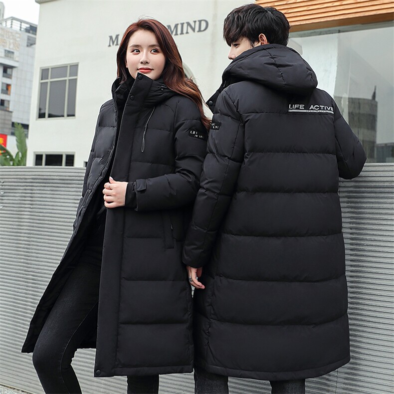 现货连帽长款纯色情侣学生修身团体班服男式潮款羽绒服,男装羽绒服,星座301D-5(原星座1415）