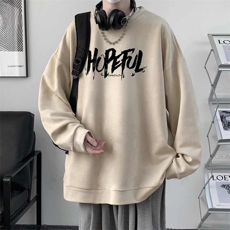 麂皮绒卫衣男大码重磅长袖t恤男JW81425-P35,男装T恤,电商A040