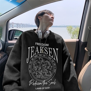 抖音得物高品质美式高街麂皮绒宽松圆领卫衣wyjp272-特p35控69图片