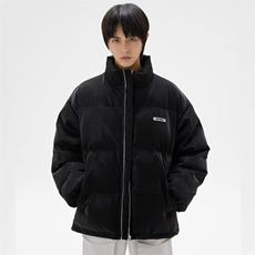 冬季情侣美式胶标纹理感棉服宽松棉衣裂纹设计棉服外套TTW86P76，男装棉衣，星座1013-5