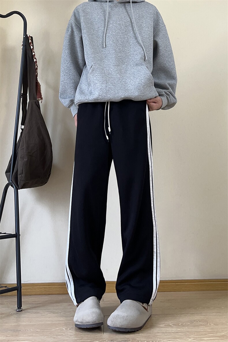 A178秋冬季新款三条杠卫裤直筒宽松潮牌裤子K2838P35限价65,男装休闲裤,电商A178