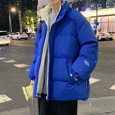 新款百搭设计感纯色港风棉衣M068B-P90控148，男装棉衣，星座717