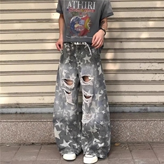A490-P50气质慵懒牛仔裤流行原宿时尚潮流新款日系简约文艺，男装牛仔裤，电商B323A