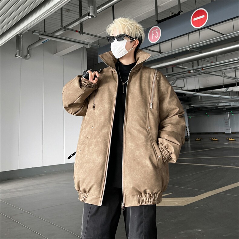 皮棉服冬季宽松港风棉衣立领冬装棉袄外套男MY2413-特100控168,男装棉衣,电商B370