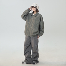 中性风PU皮工装翻领夹克2025秋季痞帅潮流外套XZ301b-2-JK2590P85，男装夹克，星座301B-2（原A443-1）