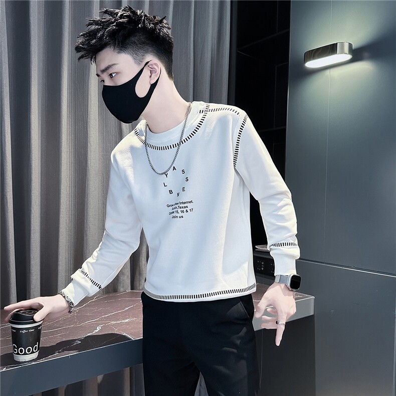字母印花圆领卫衣社会小伙店主风301C-WY58-P58控78图片
