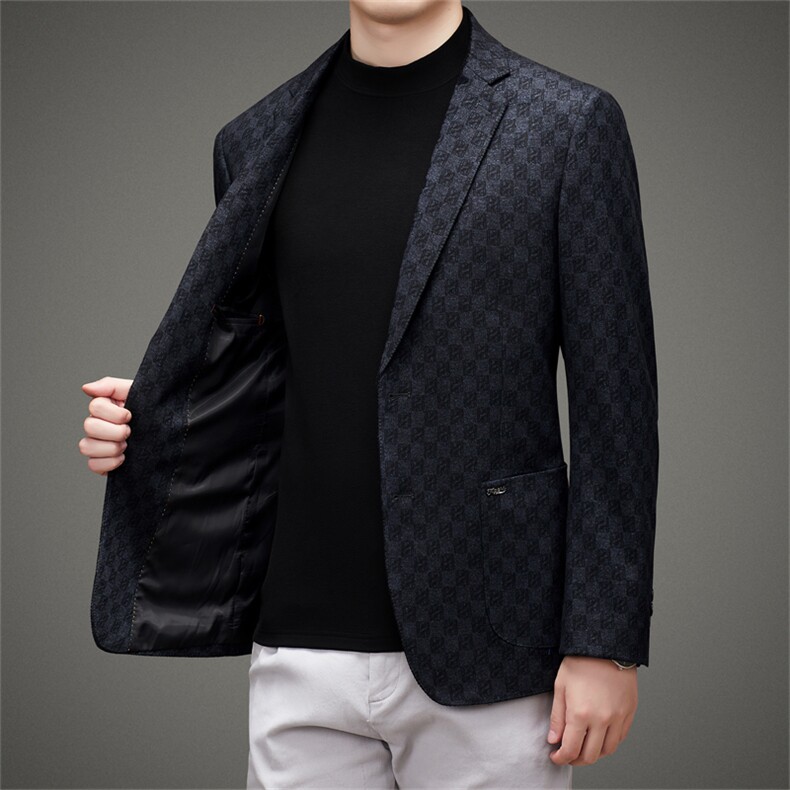 2024新款春秋季轻薄款休闲西服男韩版商务休闲防晒小西服爸爸装,男装西服,钱塘6003（原4033）
