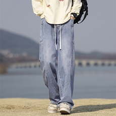 【现货】2025年秋季新款美式复古工装口袋拼接宽松直筒裤818-P50，男装工装外套，星座1006