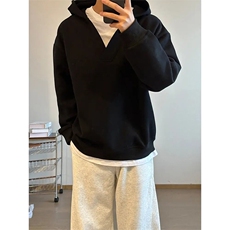 网图假两件v领连帽卫衣男秋冬美式复古cleanfit外套WYT123-特P48，女装短外套，星座1007（原301D）