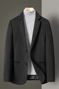D2326冬季男士新款毛呢西服大衣羊毛外套呢子西装P300图片