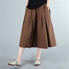 2021年夏季新款潮韩版休闲气质松紧腰阔腿裤子洋气减龄九分裤，女装休闲裤，简韵佳