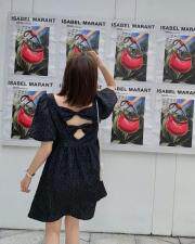 方领小钻连衣裙，女装连衣裙，晶晶