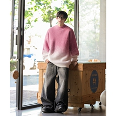 冬季新款D5588-TP5078仿貂毛毛衣休闲宽松渐变针织衫男，男装针织衫/毛衣，电商A102