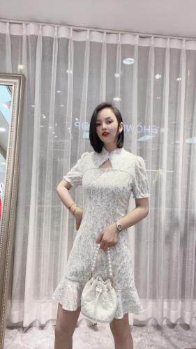 2021夏季新款复古雷丝钉珠旗袍连衣裙，女装婚纱/旗袍/礼服，时尚名门