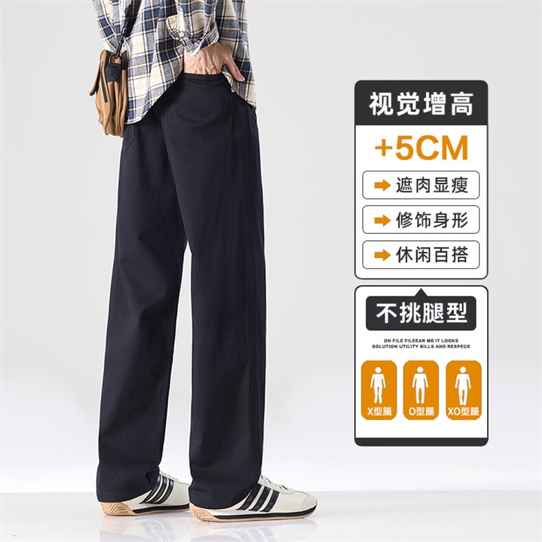 纯棉工装裤子男加绒潮直筒宽松阔腿休闲运动长裤D136-P45加绒P55图片