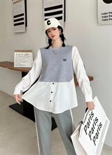 春款拼接卫衣，女装卫衣/绒衫，英雅姿秀