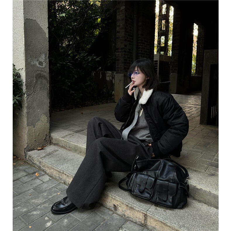 网图正肩可拆卸二合一毛领棉服飞行夹克冬季外套D518特P90,男装夹克,电商A335-1（原A458）