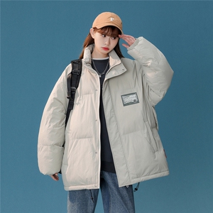白鸭绒22冬季时尚简约贴标印花立领羽绒服YR181P195控258图片