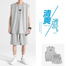 冰丝薄款潮流休闲抗皱百搭冰氧透气冰丝时尚套装TZ83-特批68，男装休闲裤，星座718