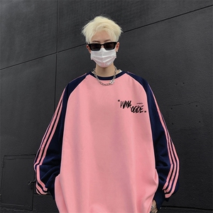 抖音得物供货 提供视频 秋冬重磅美式宽松织带圆领卫衣0716图片