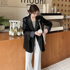 【档口有货】高品质仿皮衣小西装2C059-2508P165K238，女装短外套，2C059