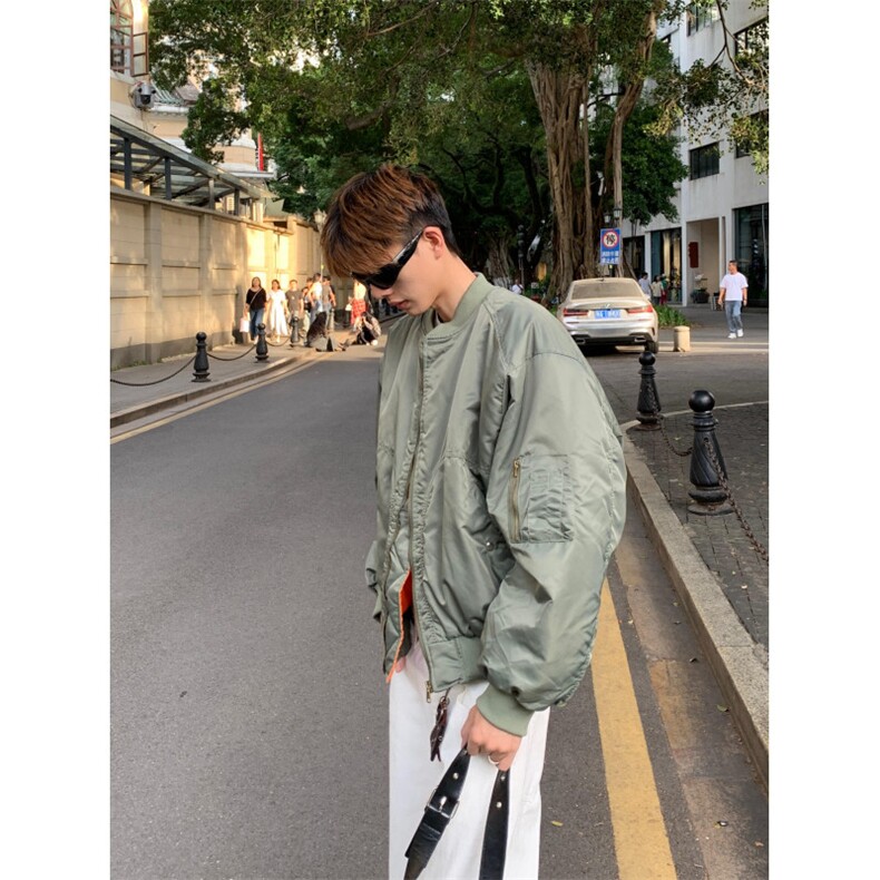 美式ma1飞行员夹克外套男春秋款cleanfit短款棉服绿色广州棒球服,男装夹克,星座1007（原301D）