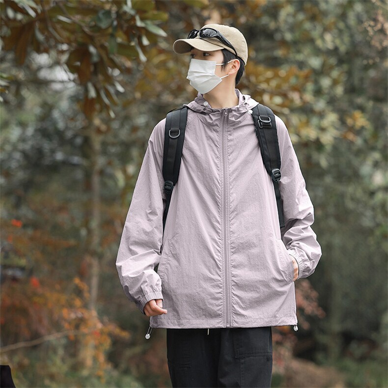 GENIOLAMODE冰丝防晒衣男夏季户外防紫外线速干薄款外套凉感登山,男装防晒衣,电商A161