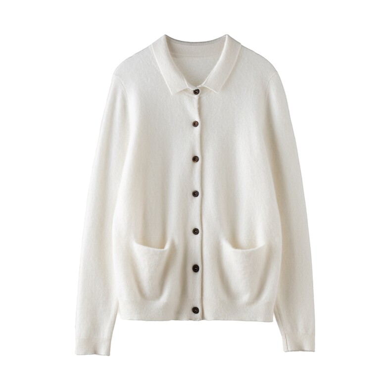 2025年秋季时尚百搭通勤简约休闲羊绒开衫，女装羊绒衫，雪山红莲