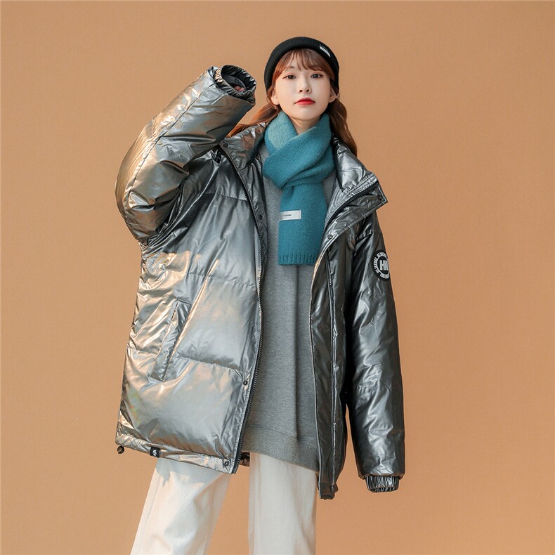 白鸭绒中性冬季新款亮面设计感保暖加厚连帽羽绒服YR100P255控298,男装羽绒服,A247A