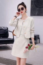 2023春季小香风法式气质套装女小众设计感时尚潮流两件套裙，女装套装/套裙，卡杰菲