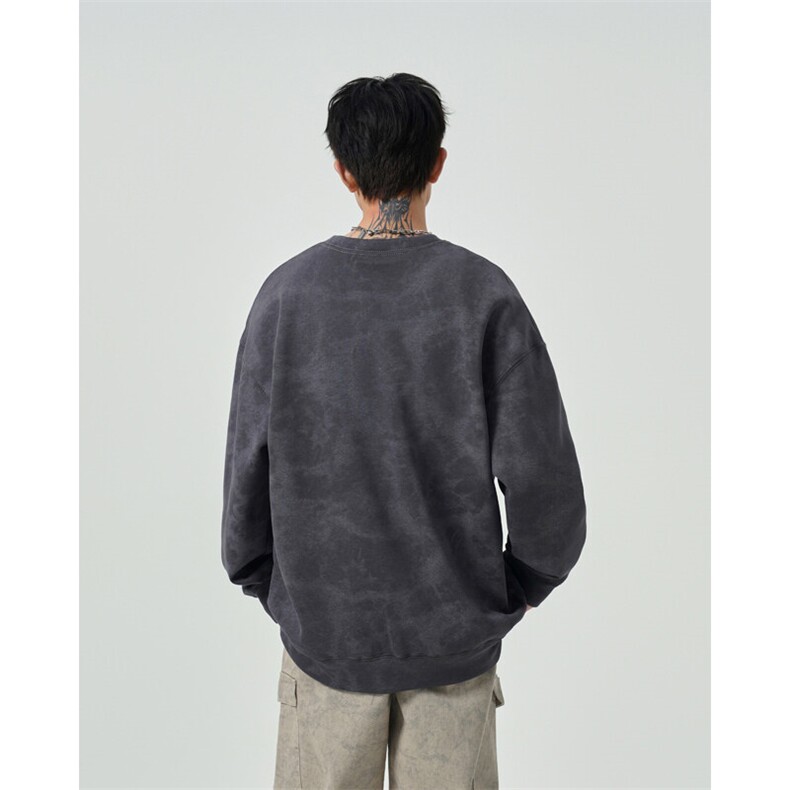XS9001P45控68脏脏扎染圆领宽松卫衣,男装卫衣,电商B205