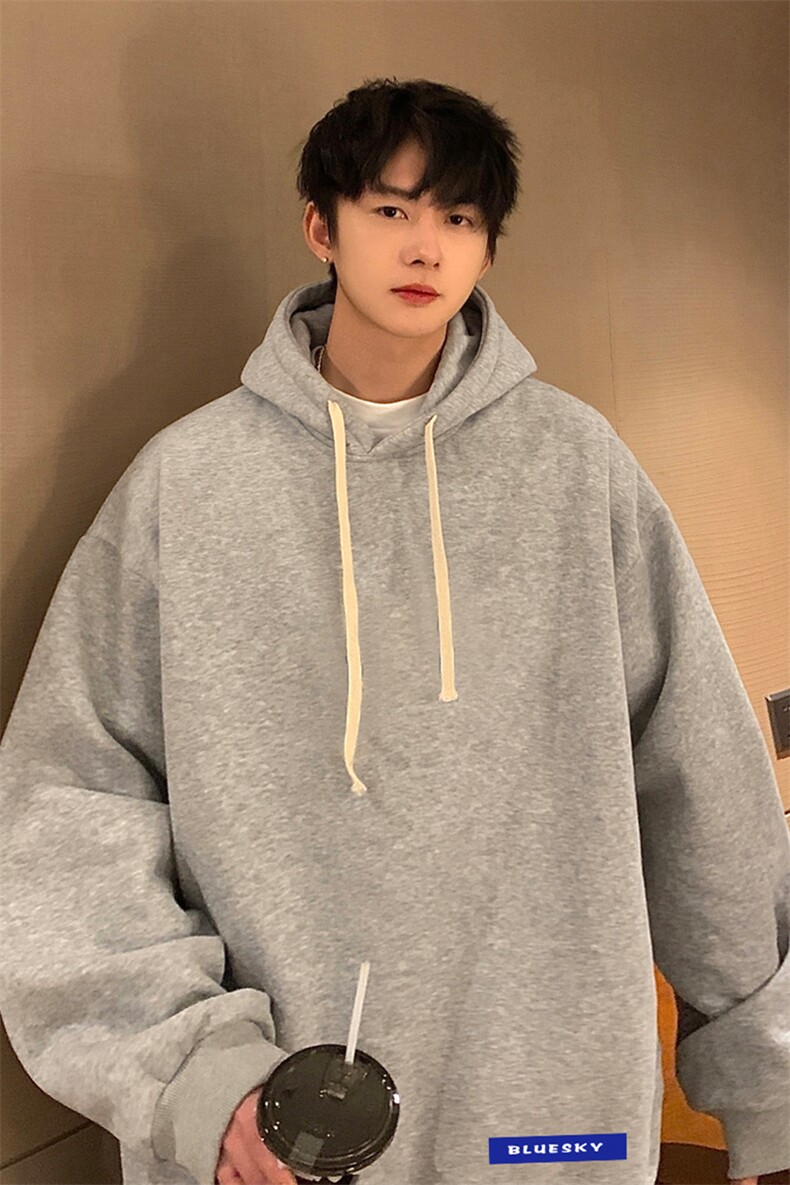 纯棉连帽卫衣男大码运动帽衫宽松薄WY2202-P35,男装卫衣,电商A040