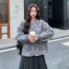 6896数据款大货已出羊毛呢提花外套P175K268，女装羊绒大衣，2D034