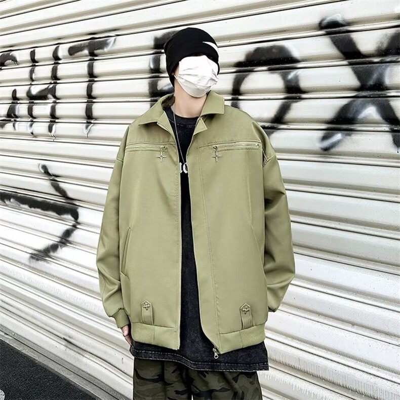 美式刺绣飞行员夹克棒球服男春秋季港风潮牌宽松百搭情侣外套,男装夹克,星座716-2
