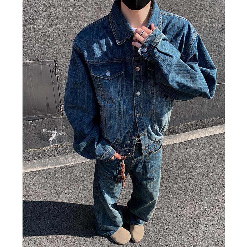 高品质重工做旧水洗牛仔套装牛仔裤310A-2TZ801套装p165上衣100,男装牛仔裤,星座310A-2