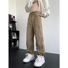 伞兵工装裤男夏季美式机能高街阔腿冲锋裤子潮牌宽松X9033-P40，男装休闲裤，星座1109-3