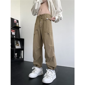 伞兵工装裤男夏季美式机能高街阔腿冲锋裤子潮牌宽松X9033-P40图片