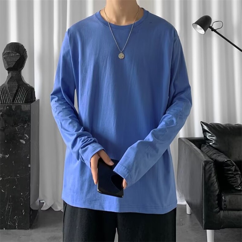 长袖t恤男潮牌ins圆领高街秋季打底衫衣服百搭卫衣男宽松D93/P20,男装卫衣,星座506