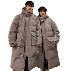 羽绒服新款男冬季港风宽松长款白鸭绒情侣外套YR905-P180(控价238，男装羽绒服，星座214-3