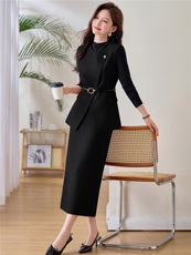 现货2026春季法式时尚潮流舒适洋气带高级感磨毛棉质感马甲三件套，女装套装/套裙，众宇琦