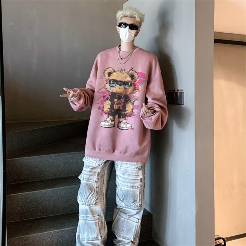 秋装复古美式水洗做旧重磅麂皮绒卫衣301B-JB1509-p45,男装卫衣,星座301B