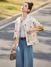 2026年新款女刺绣双面穿外套2026年春季女，女装短外套，橙子家