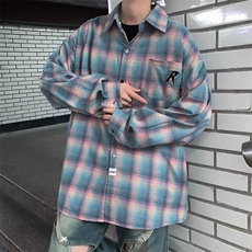 潮流男衬衫潮新款简约百搭时尚标准长袖原宿夏季气质文艺青春，男装衬衫，星座716-2