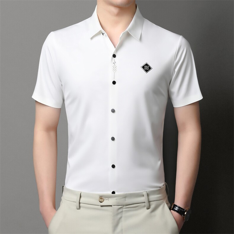 短袖衬衫男装2023夏季新款商务休闲衬衣时尚舒适中年男装打底上衣，男装衬衫，电商B212（原钱塘6029）